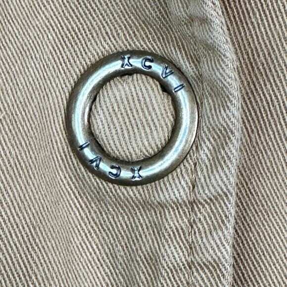 XCVI Womens Medium Vintage Long Frayed Jacket Made USA Cotton Tan Lagenlook - Picture 7 of 9